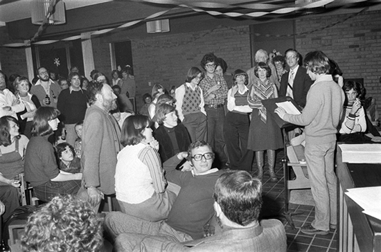 Poetry reading in the English Department on November 22, 1977.